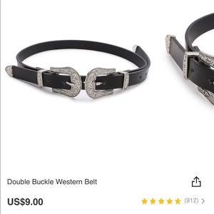 Double buckle western belt